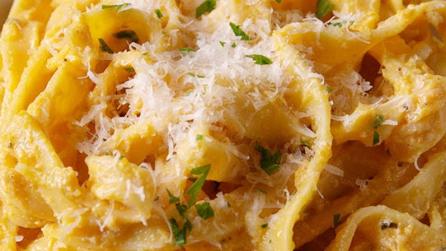 preview for Pumpkin Alfredo is legit #PastaGoals.