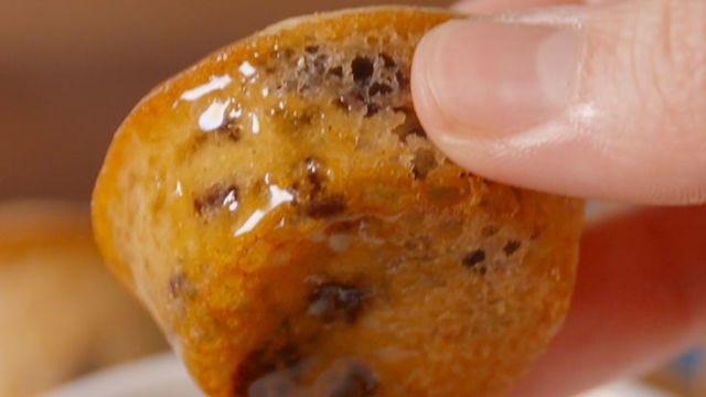 Video player poster image preview for These Pancake Poppers are Like Warm, Homemade Entenmann's Little Bites.