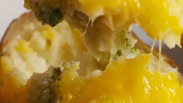 preview for Broccoli Cheddar Twice-Baked Potatoes NEED to be on Your Dinner Menu.