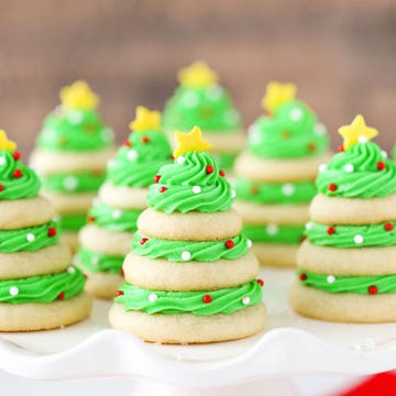 Christmas Tree Cookie Stacks Horizontal