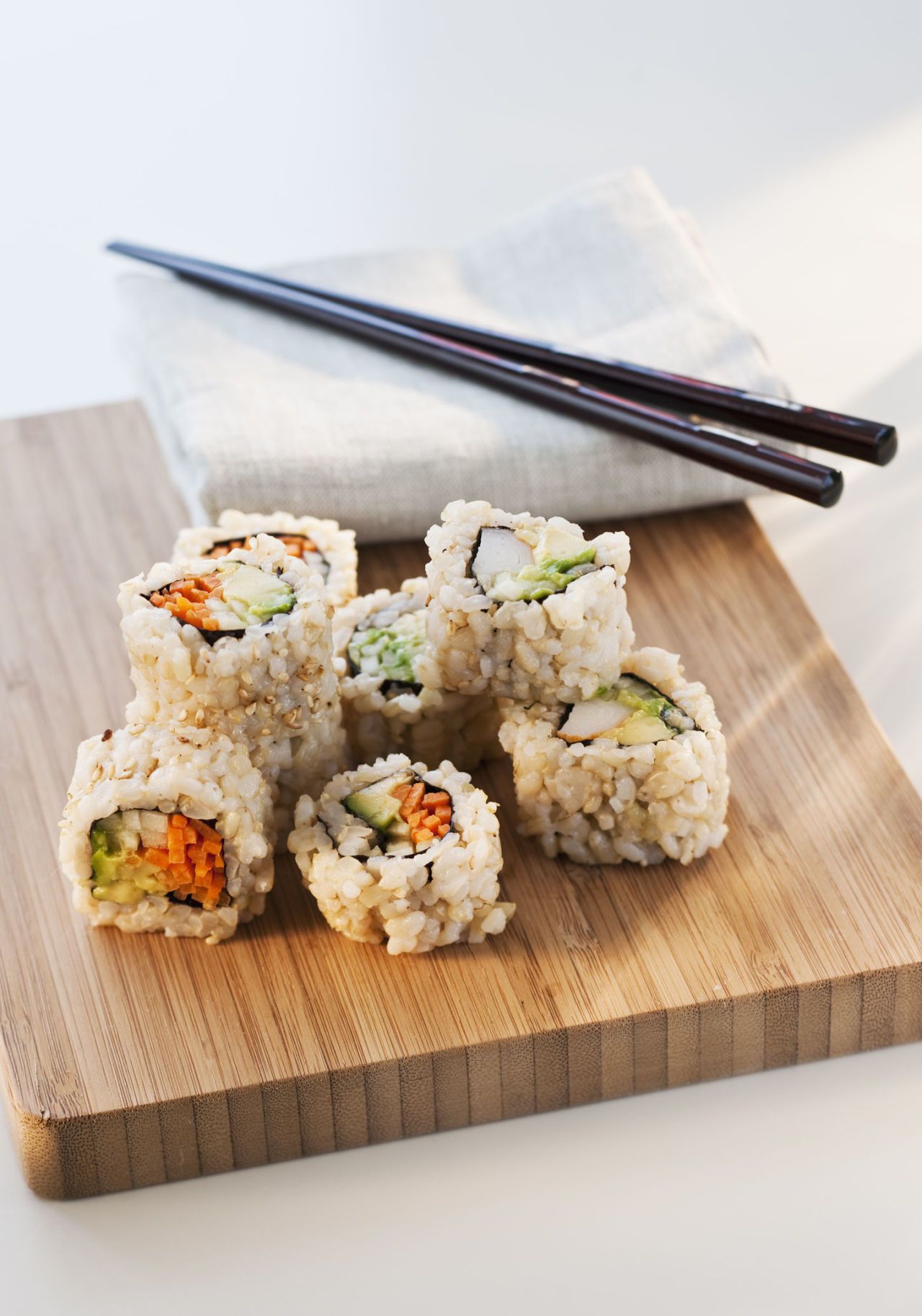 brown sushi rice in rice cooker