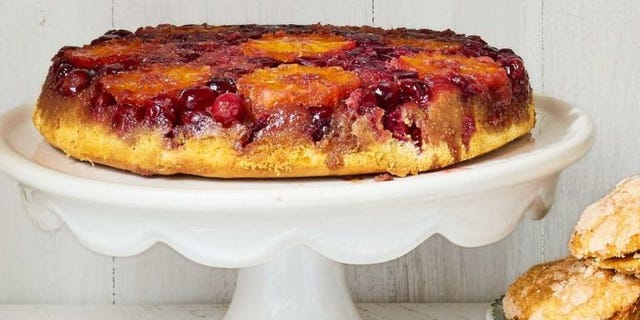 Upside-Down Orange-Cranberry Cake Recipe - Delish.com upside down orange cranberry cake recipe