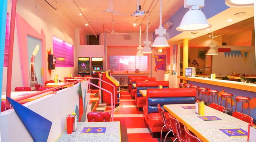Restaurant, Room, Interior design, Building, Fast food restaurant, Business, Table, Diner, Organization, Cafeteria, 