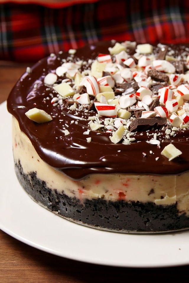 All we want for Christmas is cheesecake.
   Get the recipe from Delish.