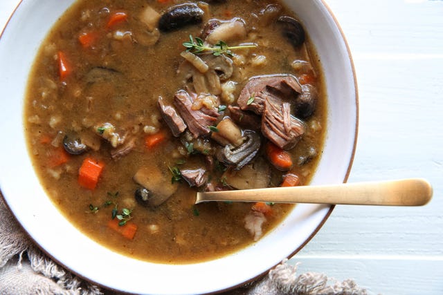 Food, Brown, Soup, Stew, Dish, Recipe, Ingredient, Spoon, Stock, Cuisine, 