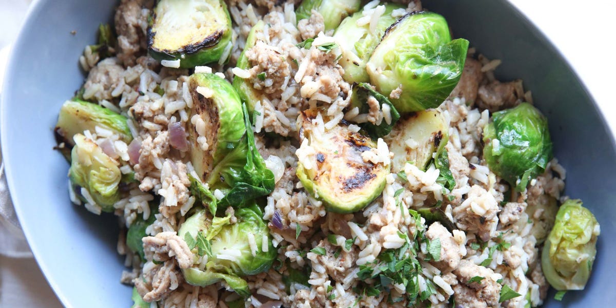 Brussels Sprouts and Turkey Rice Casserole