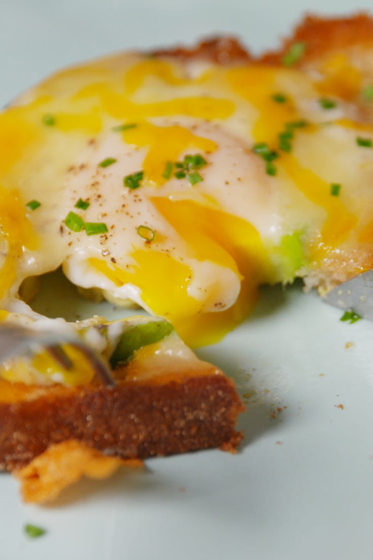 Avocado Egg In A Hole Vertical Slice
