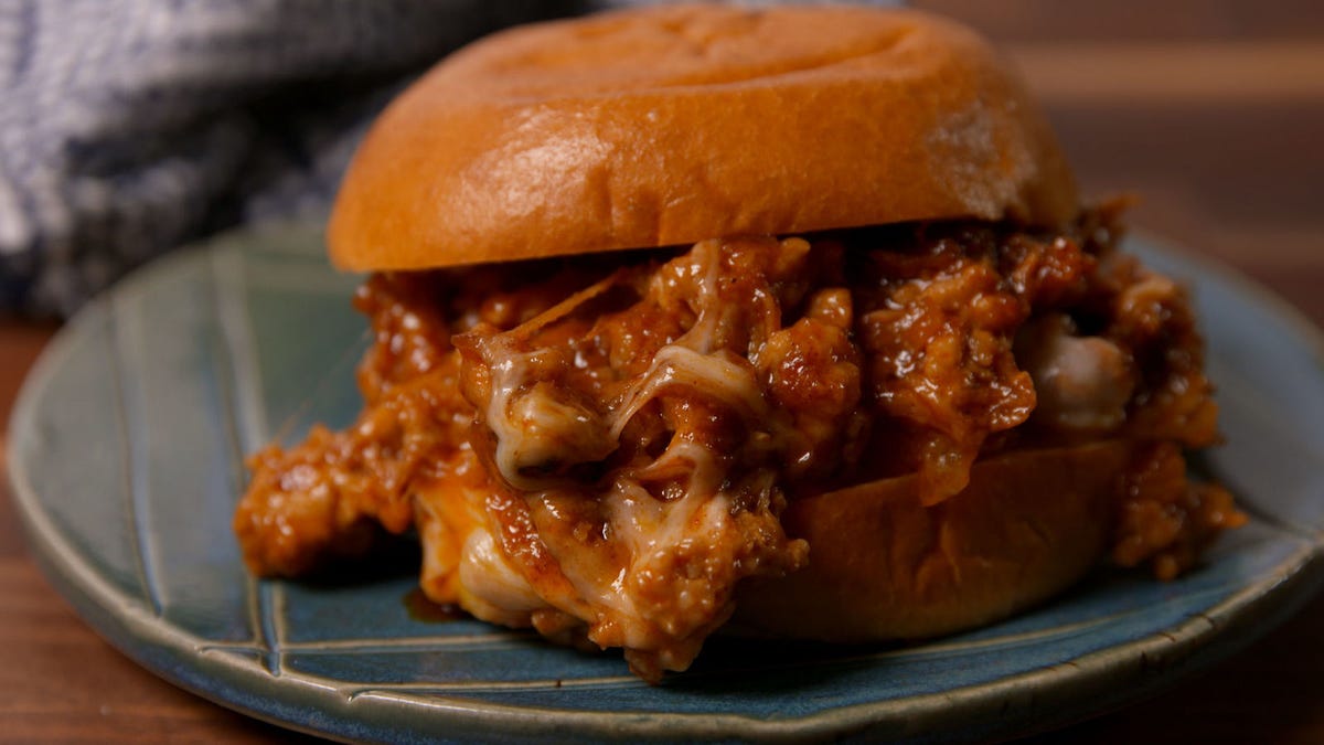 Video player poster image preview for Cheesy Chicken Sloppy Joes are the New Take on Your Favorite Childhood Sandwich!