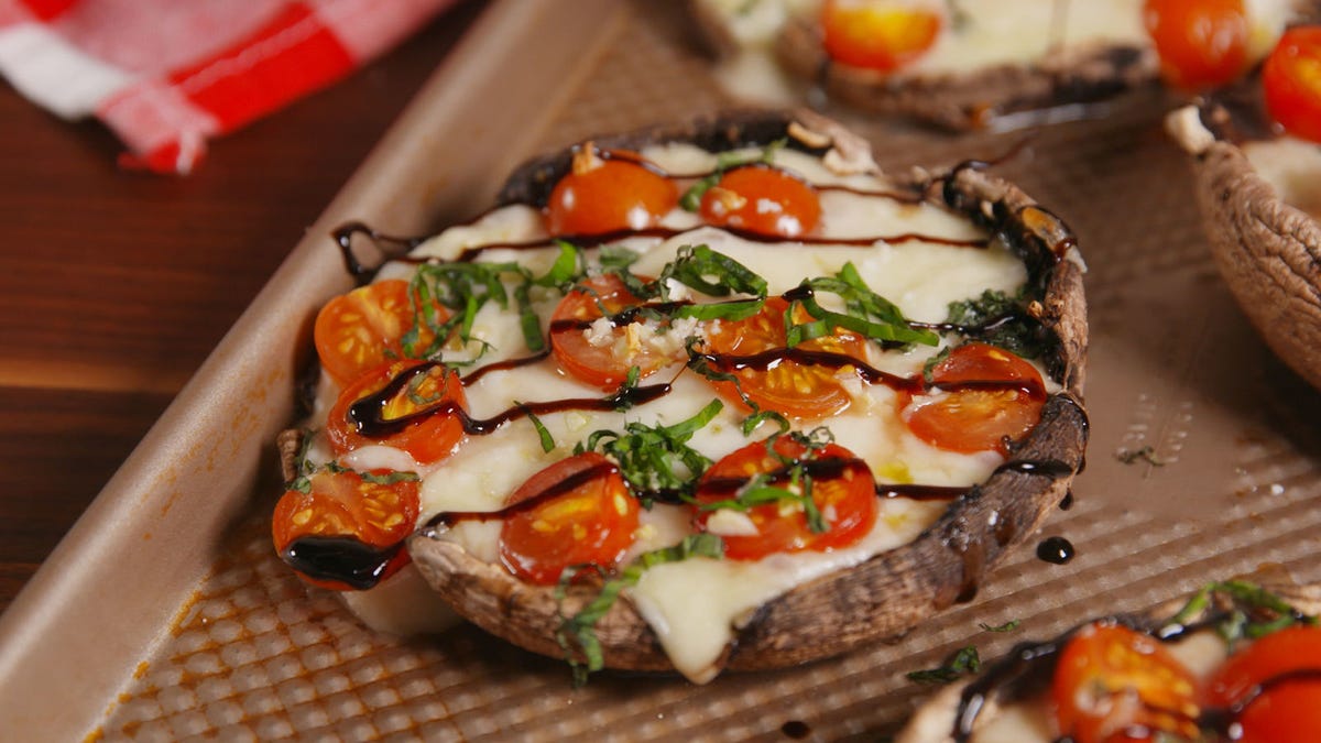 Video player poster image preview for Caprese Stuffed Portobellos are the Trendy Low-Carb Lunch Idea You Need to Try!