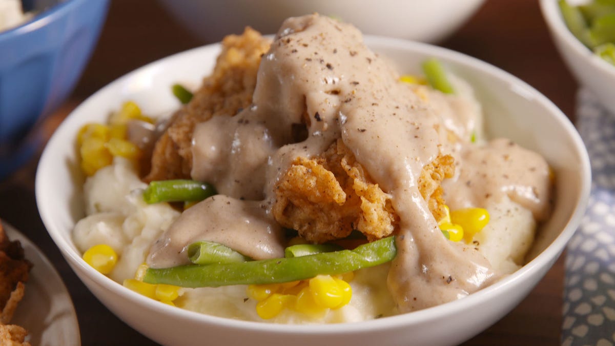 Video player poster image preview for There's A Serious Time-Saving Hack To Making These Chicken Fried Steak Bowls!