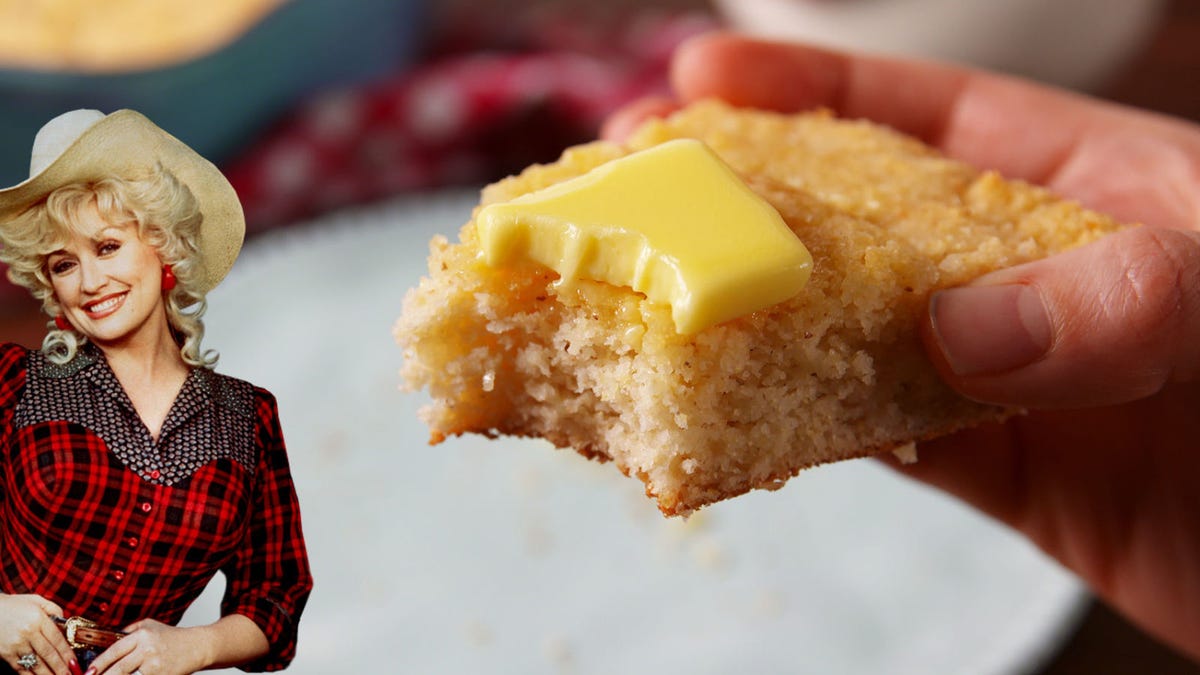 preview for We Can't Get Enough of Dolly Parton's Skillet Cornbread Recipe!