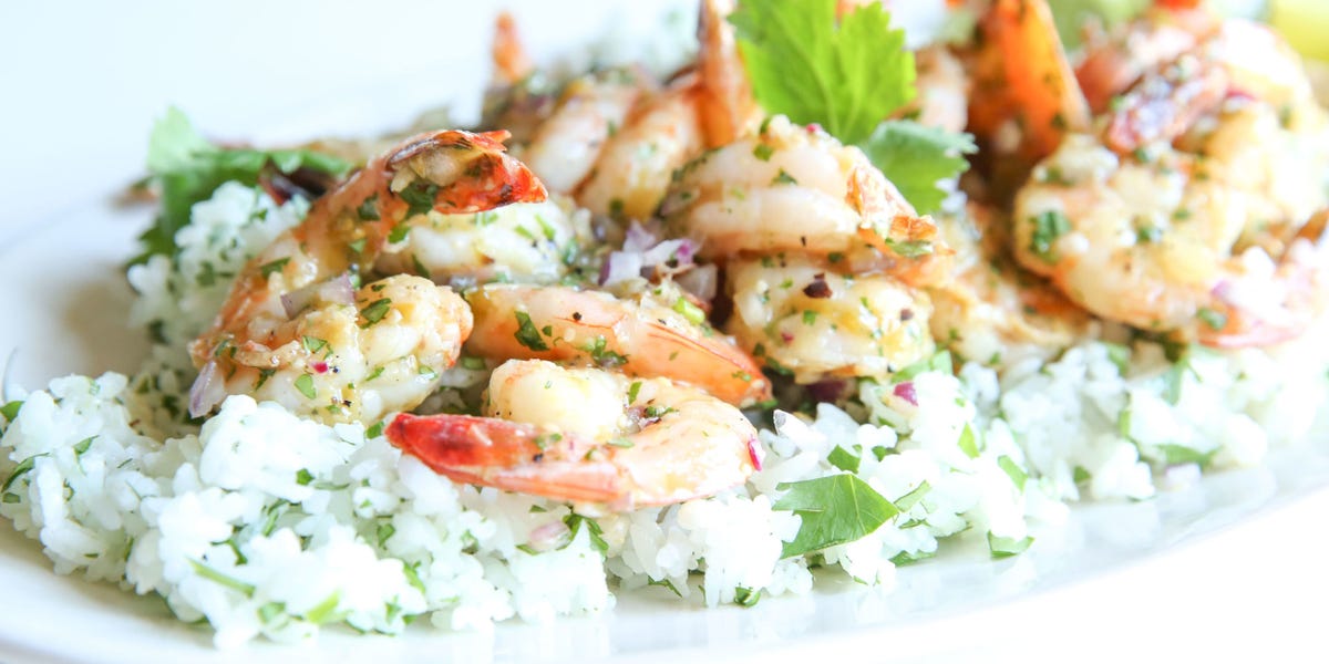Salsa Verde Shrimp with Cilantro Rice