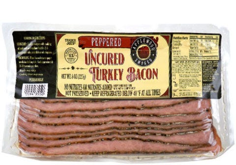 Food, Animal fat, Pastrami, Ground turkey, Landjäger, Pancetta, Bacon, Cuisine, Ingredient, Back bacon, 