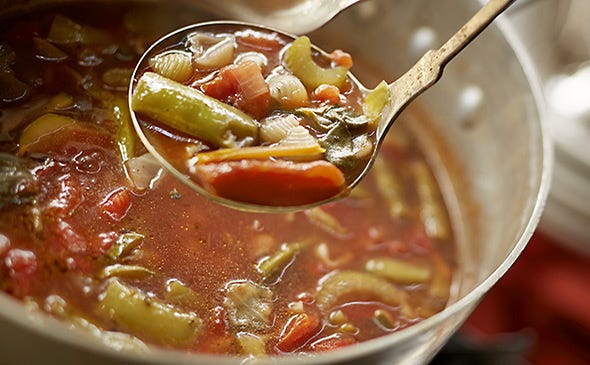 Fluid, Food, Recipe, Dish, Soup, Kitchen utensil, Stew, Ingredient, Produce, Spoon, 