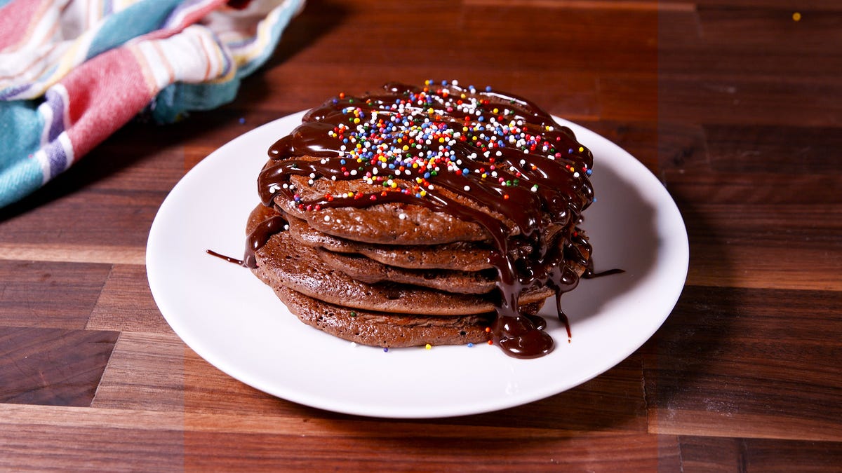 preview for Brownie Batter Pancakes: Over-The-Top Breakfast Or Decadent Dessert?