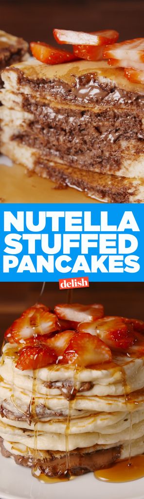 How To Make Nutella Stuffed Pancakes Delish Com