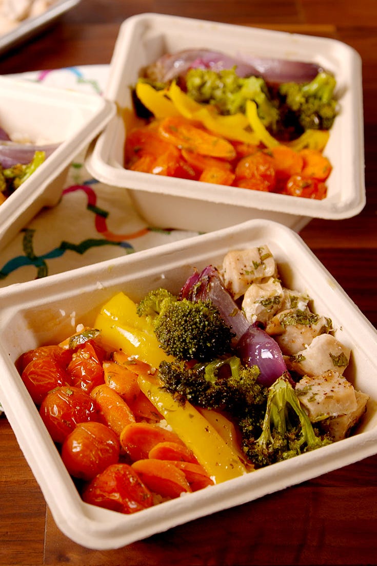 rainbow chicken and veggies vertical