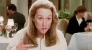 Meryl Streep eating pasta