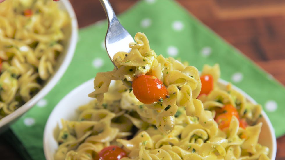 Food, Cuisine, Pasta, Dish, Recipe, Ingredient, Garnish, Kitchen utensil, Staple food, Culinary art, 
