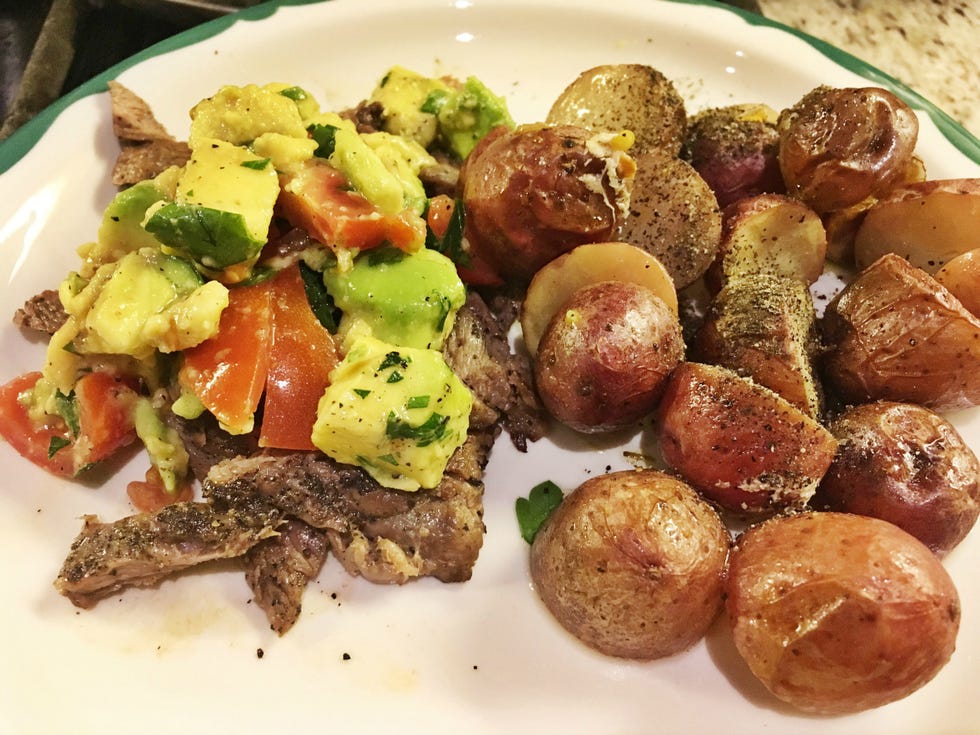 Skirt Steak Avocado Salsa Potatoes