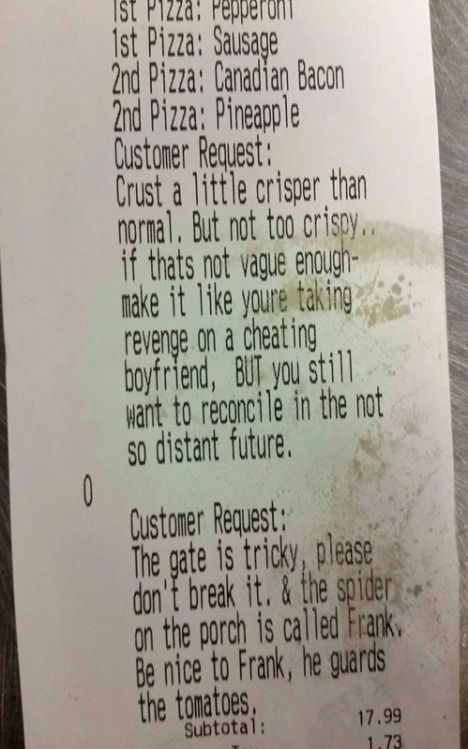 These Are 20 Of the Funniest Delivery Requests Of All Time