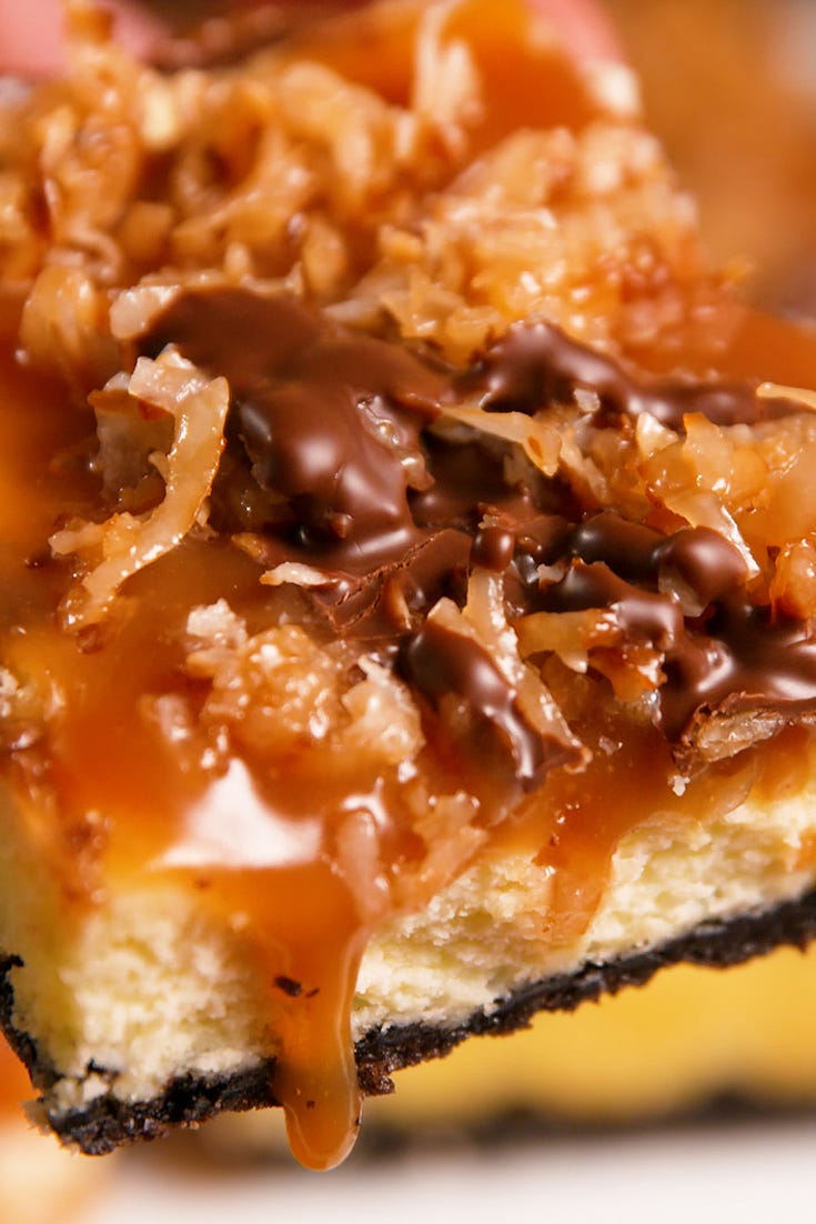 Samoa Cheesecake Bars Vertical
