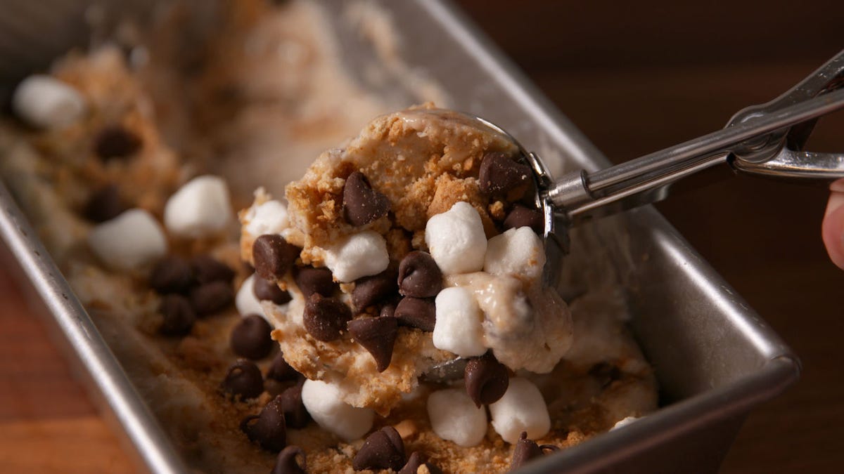preview for How To Make One-Ingredient S'mores Banana Ice Cream