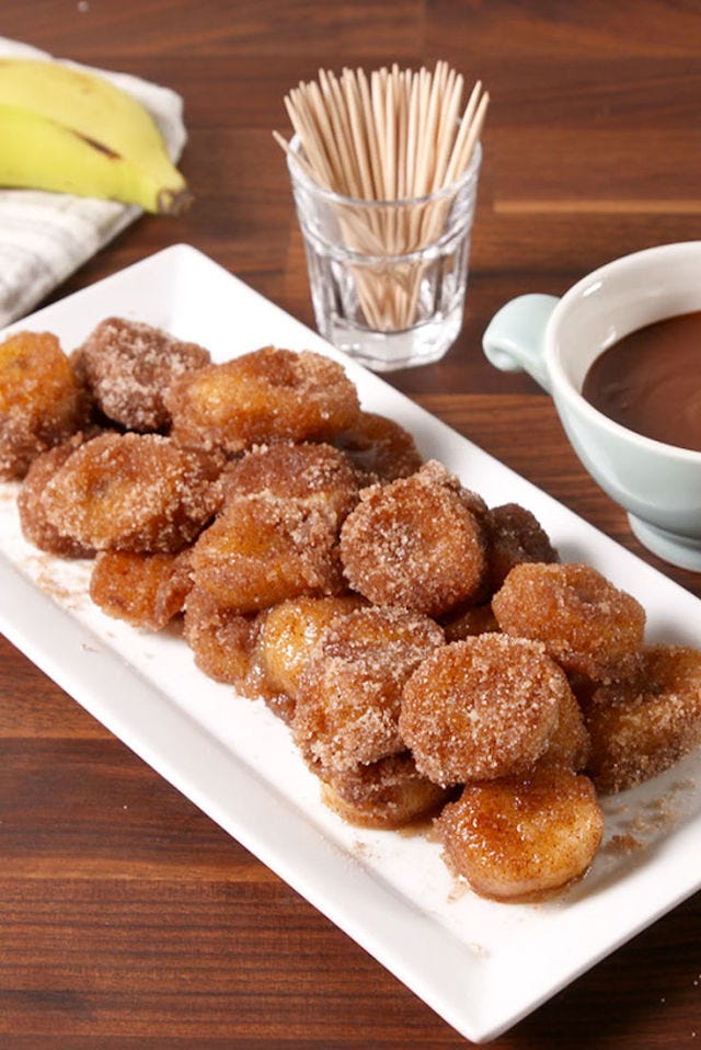 churro banana bites