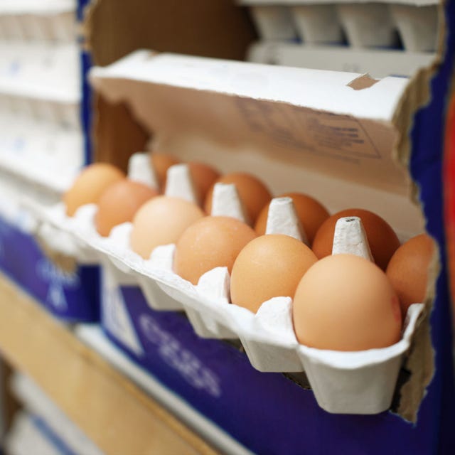 Carton of eggs at grocery store