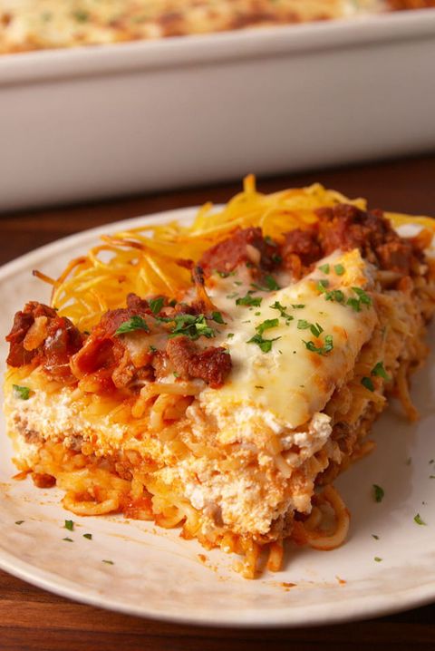 Best Spaghetti Lasagna Recipe - How To Make Spaghetti Lasagna - Delish.com