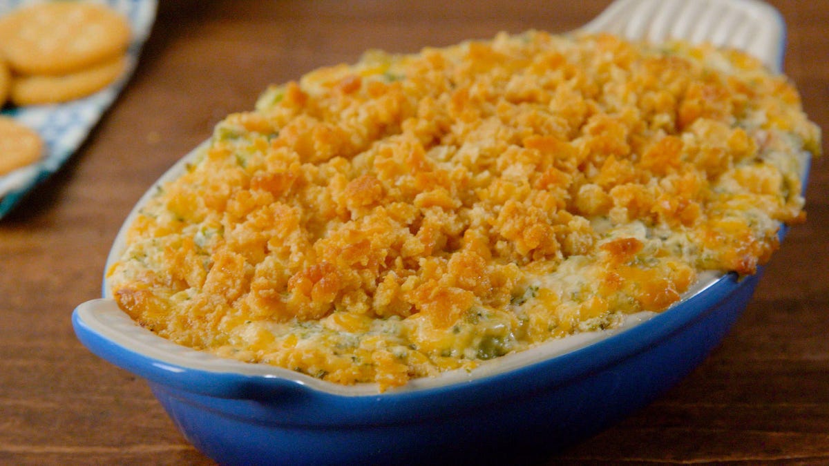 Video player poster image preview for This Broccoli Casserole Dip Has a Seriously Genius Topping!