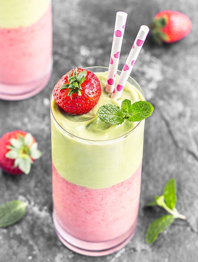 Drink, Food, Health shake, Smoothie, Vegetable juice, Non-alcoholic beverage, Juice, Italian soda, Batida, Strawberry juice, 