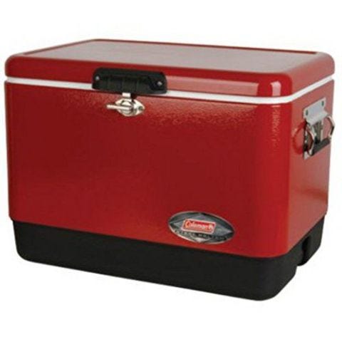 Red, Cooler, Lid, Home appliance, Rectangle, 