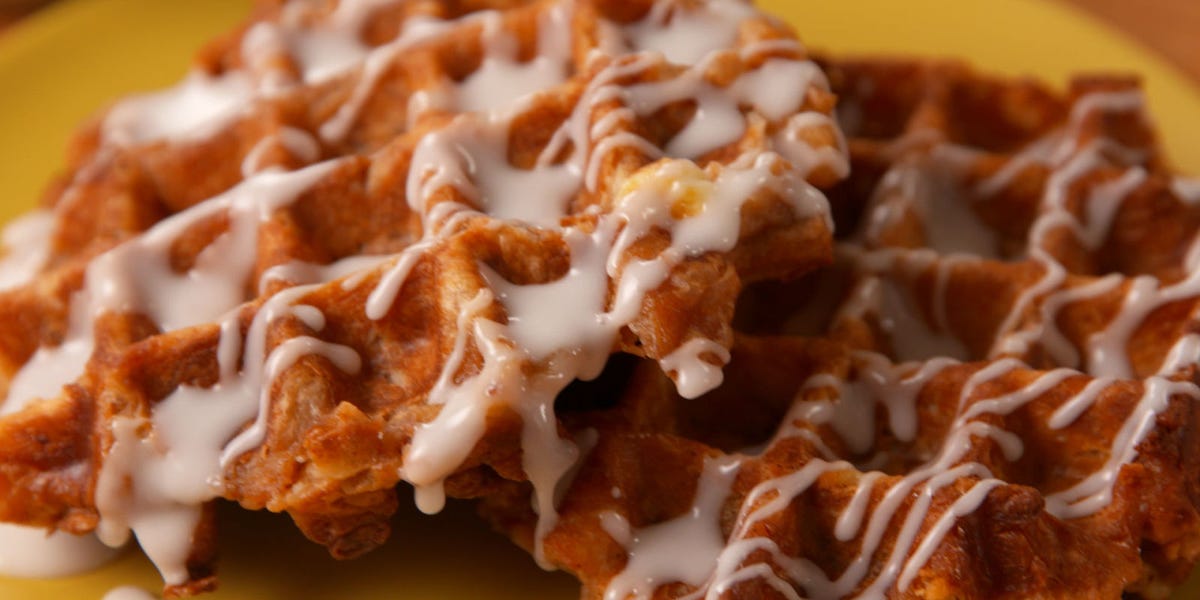Your Weekend Mornings Need These Cinnamon Roll Waffles 
