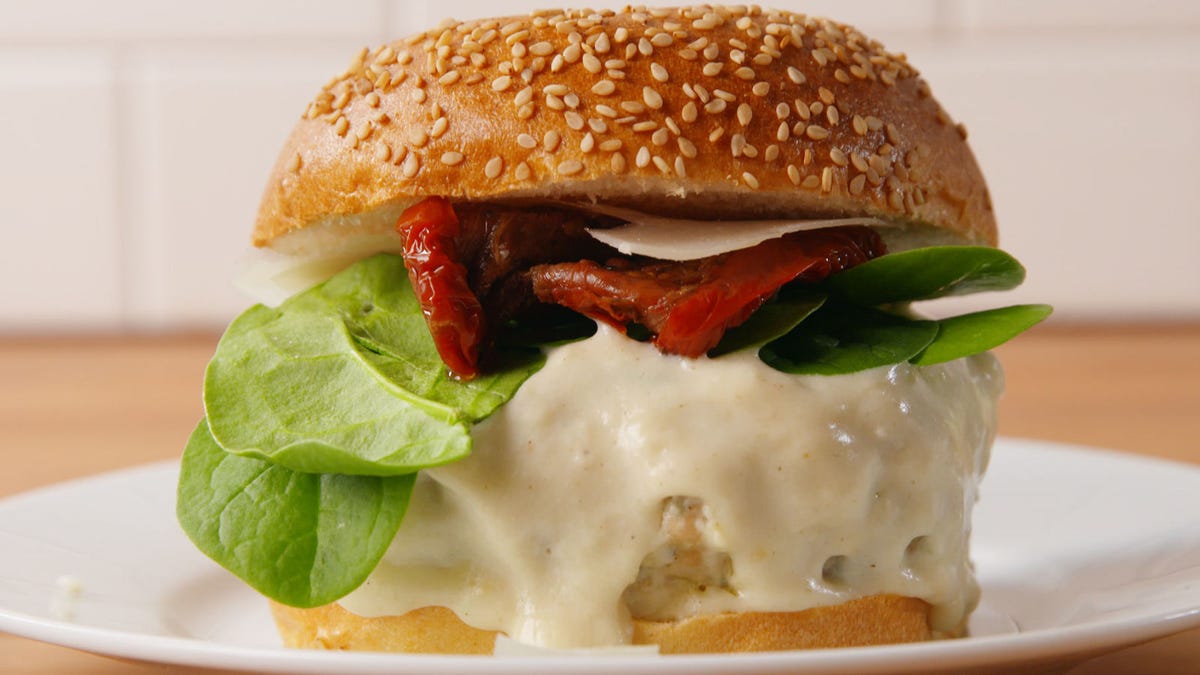 preview for Chicken Alfredo Burgers Will Make you Ditch Pasta!