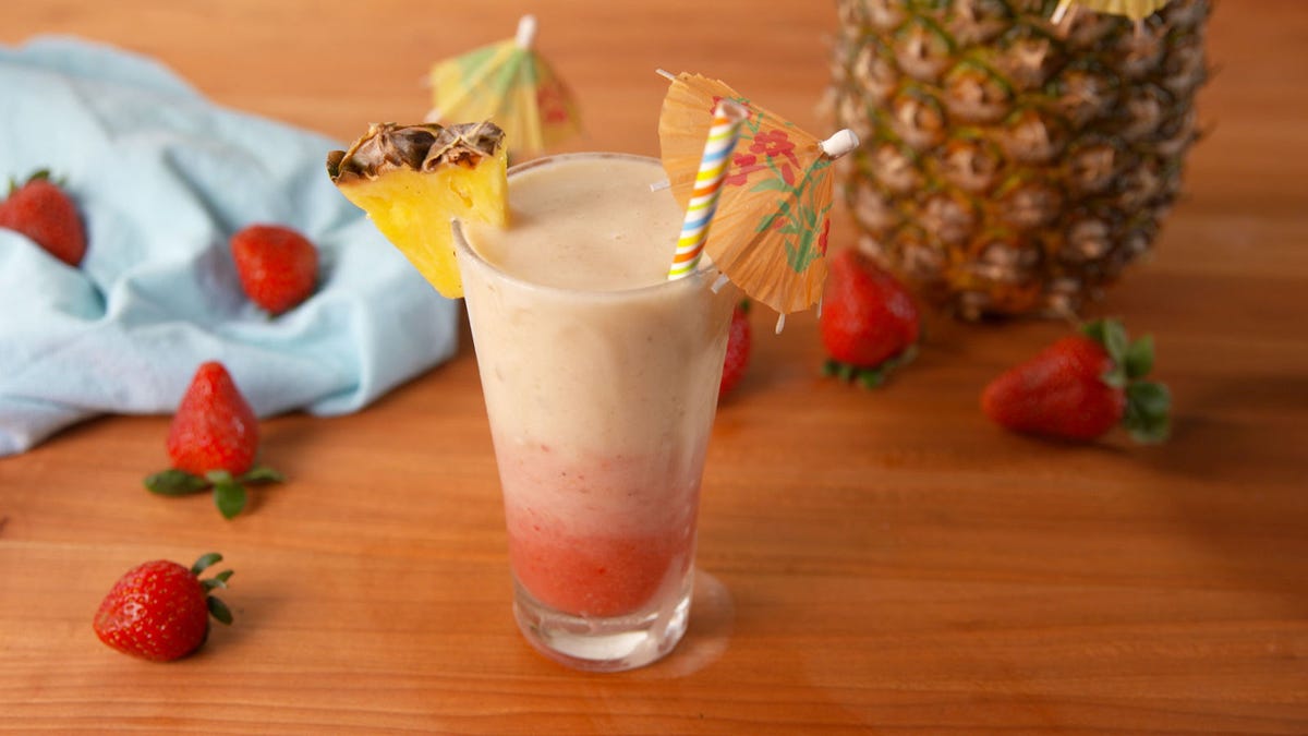 Video player poster image preview for These Lava Flow Frozen Drinks are Vacation in a Glass!