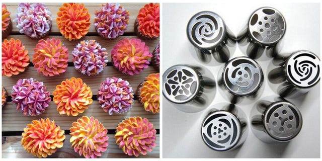 Pink, Cupcake, Purple, Baking, Food, Cake decorating, Icing, Dessert, Button, Buttercream, 