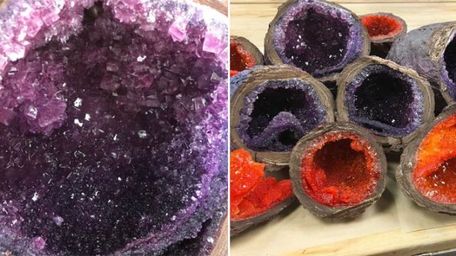 Edible Sugar Crystal Chocolate Geode Pieces 