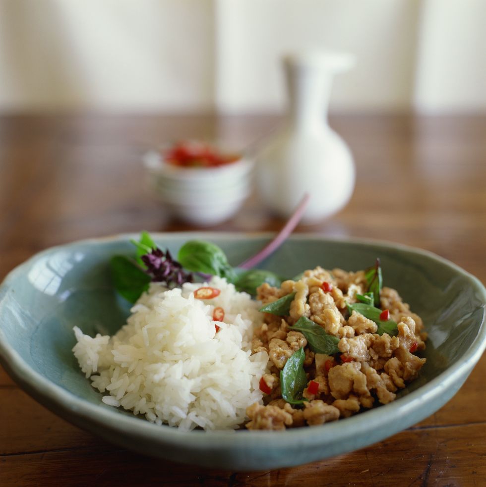 Dish, Food, Cuisine, Spiced rice, Rice, Steamed rice, Jasmine rice, Thai fried rice, Ingredient, White rice, 