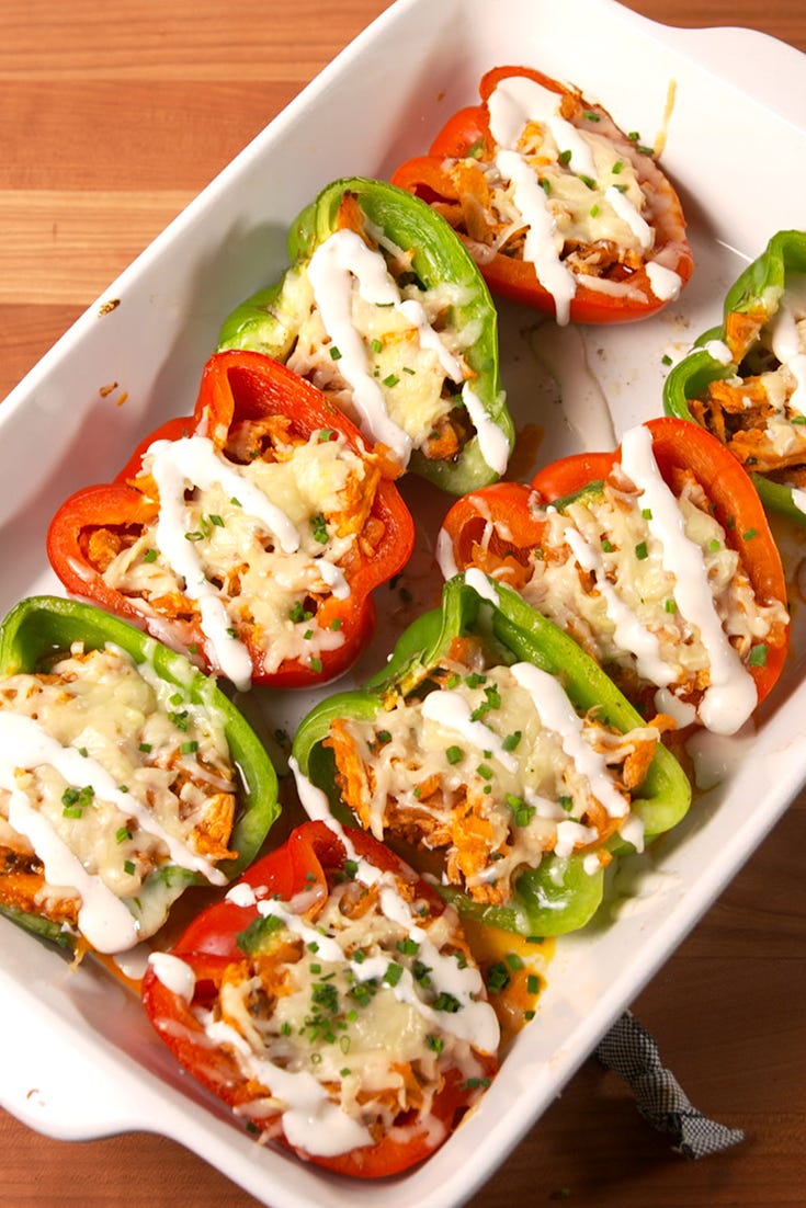 buffalo chicken stuffed peppers