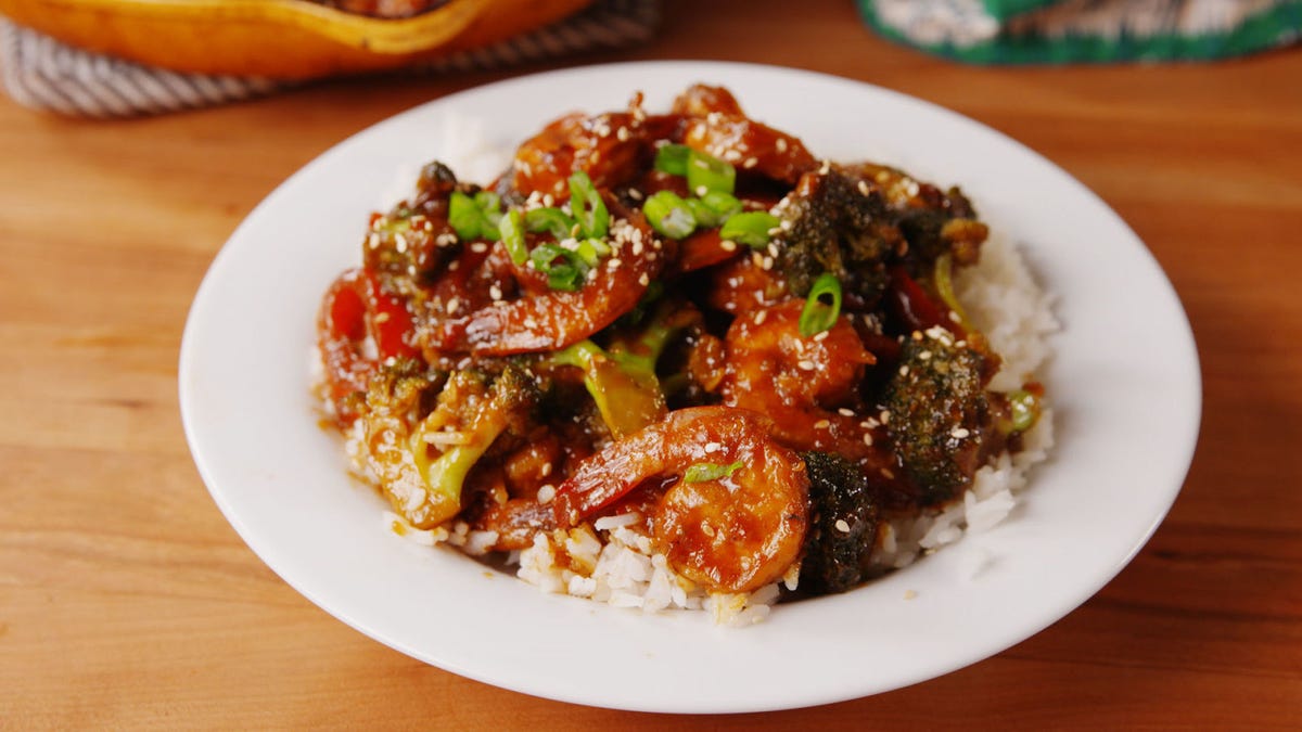 Video player poster image preview for You'll Never Stop Craving the Sauce on this Mongolian Shrimp & Broccoli!