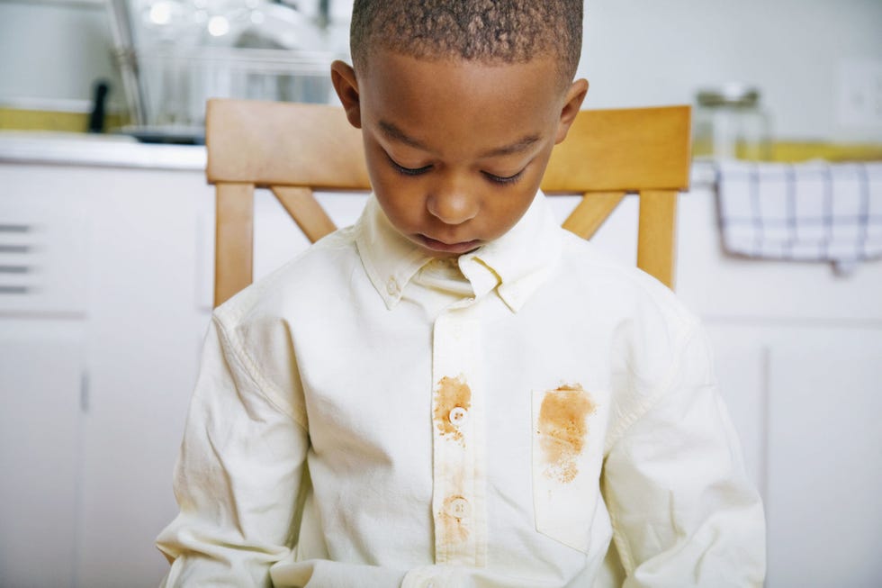 food stained shirt