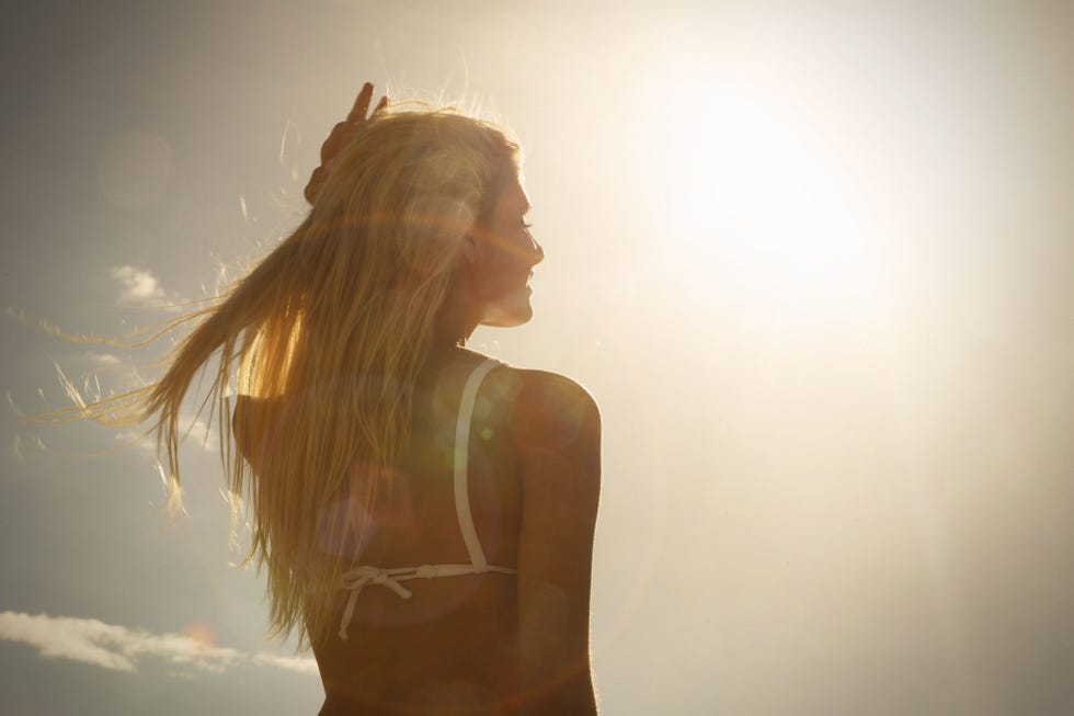 blonde hair beach
