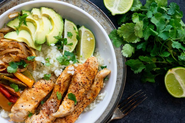 Chicken Fajita Cauliflower Rice Bowl Horizontal Chicken Fajita Cauliflower Rice Bowl Horizontal
