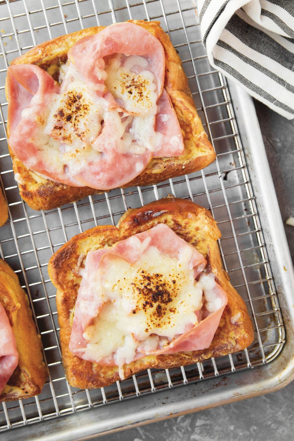 french toast ham and cheese sandwiches