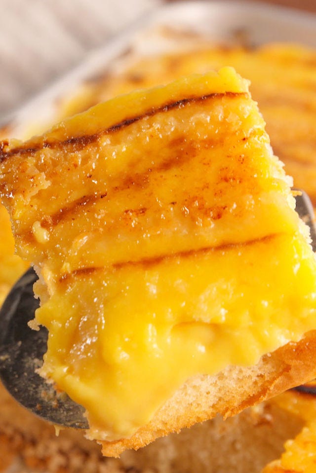 creme brulee cake vertical