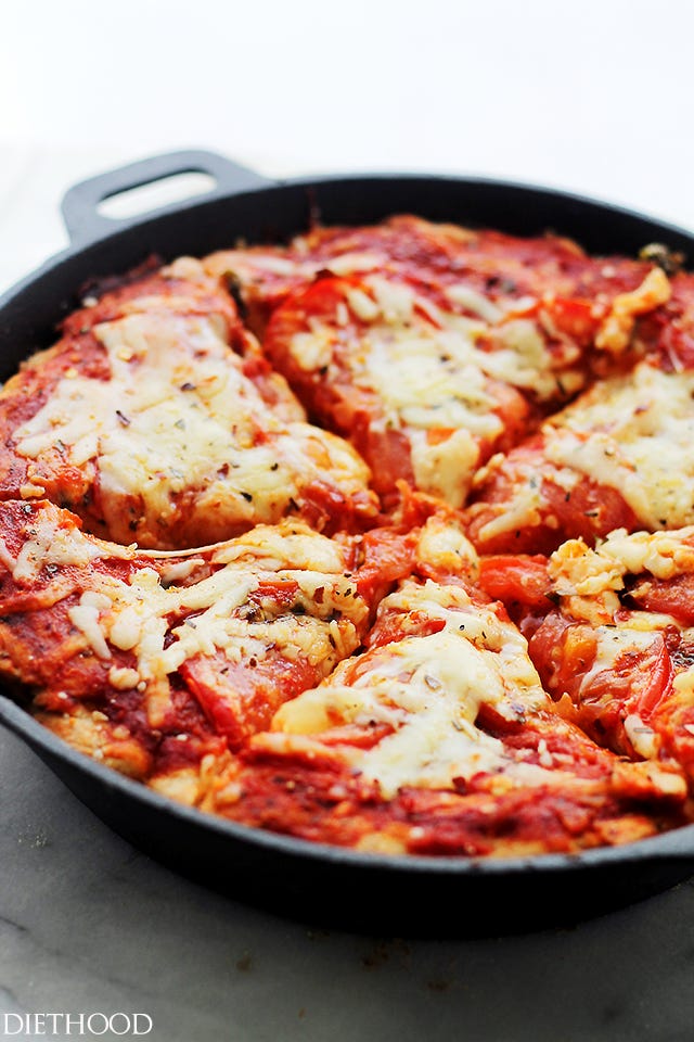 Whole Wheat Deep Dish Skillet Pizza