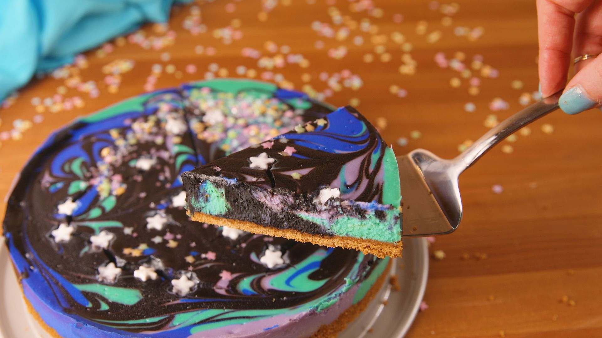 Best Galaxy Cheesecake Recipe How To Make Galaxy Cheesecake