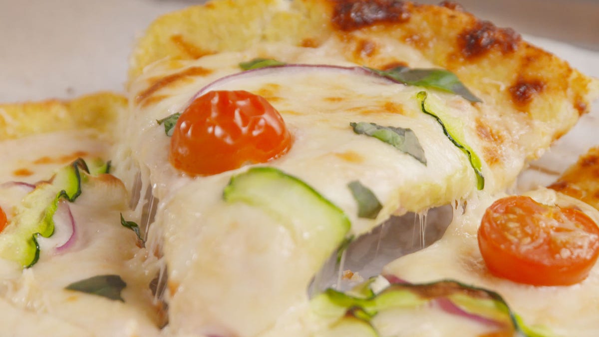 Video player poster image preview for Cauliflower Crust Pizza Is A Game Changer