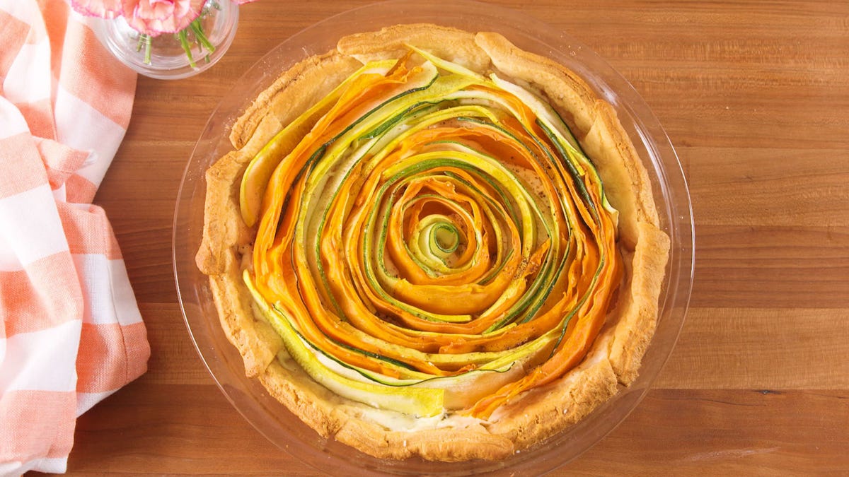 Video player poster image preview for This Bloomin' Vegetable Tart Uses Crescent Dough In The Most Genius Way